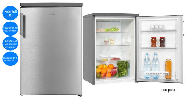 Exquisit Vollraumkühlschrank Silber 133 L Nutzinhalt freistehend Kühlschrank