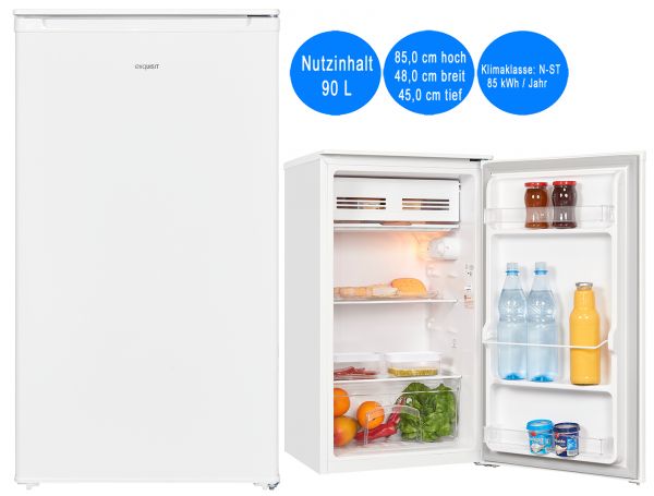 Exquisit Vollraumkühlschrank Weiß 90 L freistehend 48 cm breit Kühlschrank