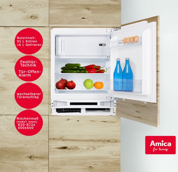 Amica Unterbau Kühlschrank Gefrierfach Einbau Dekorfähig 111 L Festtür Technik