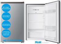 PKM Kühlschrank freistehend 94 Liter 47,5cm breit Fresh Zone Vollraumkühlschrank silber