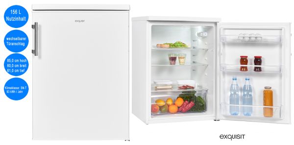 Exquisit Vollraumkühlschrank Weiß 156 L Nutzinhalt freistehend Kühlschrank