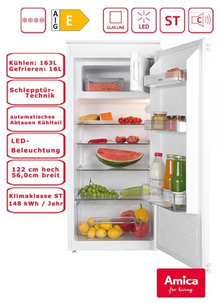 Amica Einbau Kühlschrank mit 4* Gefrierfach Schlepptür-Technik EKS 16174