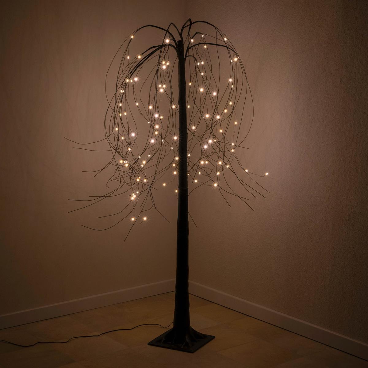 Advent Lichterbaum 150 cm , 96 LED warmweiß Außen, Timer, Stimmungslicht  Aussen, Beleuchtung Aussen, Garten & Terasse