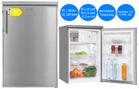 Exquisit Kühlschrank mit Gefrierfach 109L Nutzinhalt Silber freistehend 55cm breit